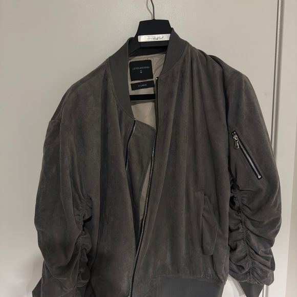 Lifted Anchors Bomber Jacket in Bird Gray - Picture 2 of 3